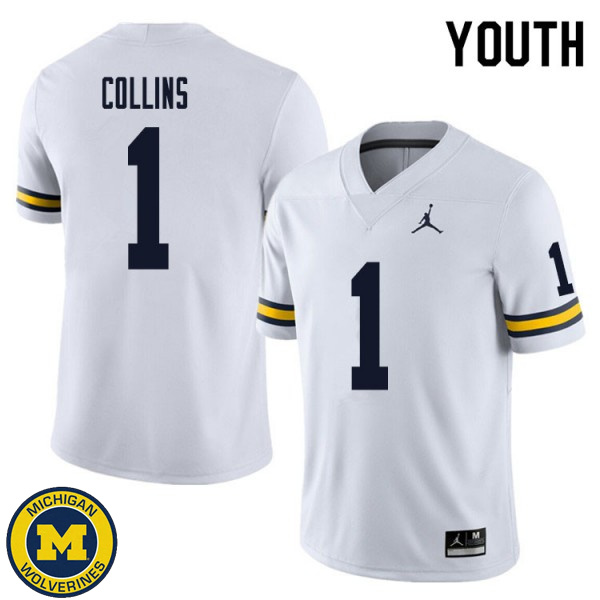 Youth University of Michigan #1 Nico Collins White NCAA Player Game Jersey